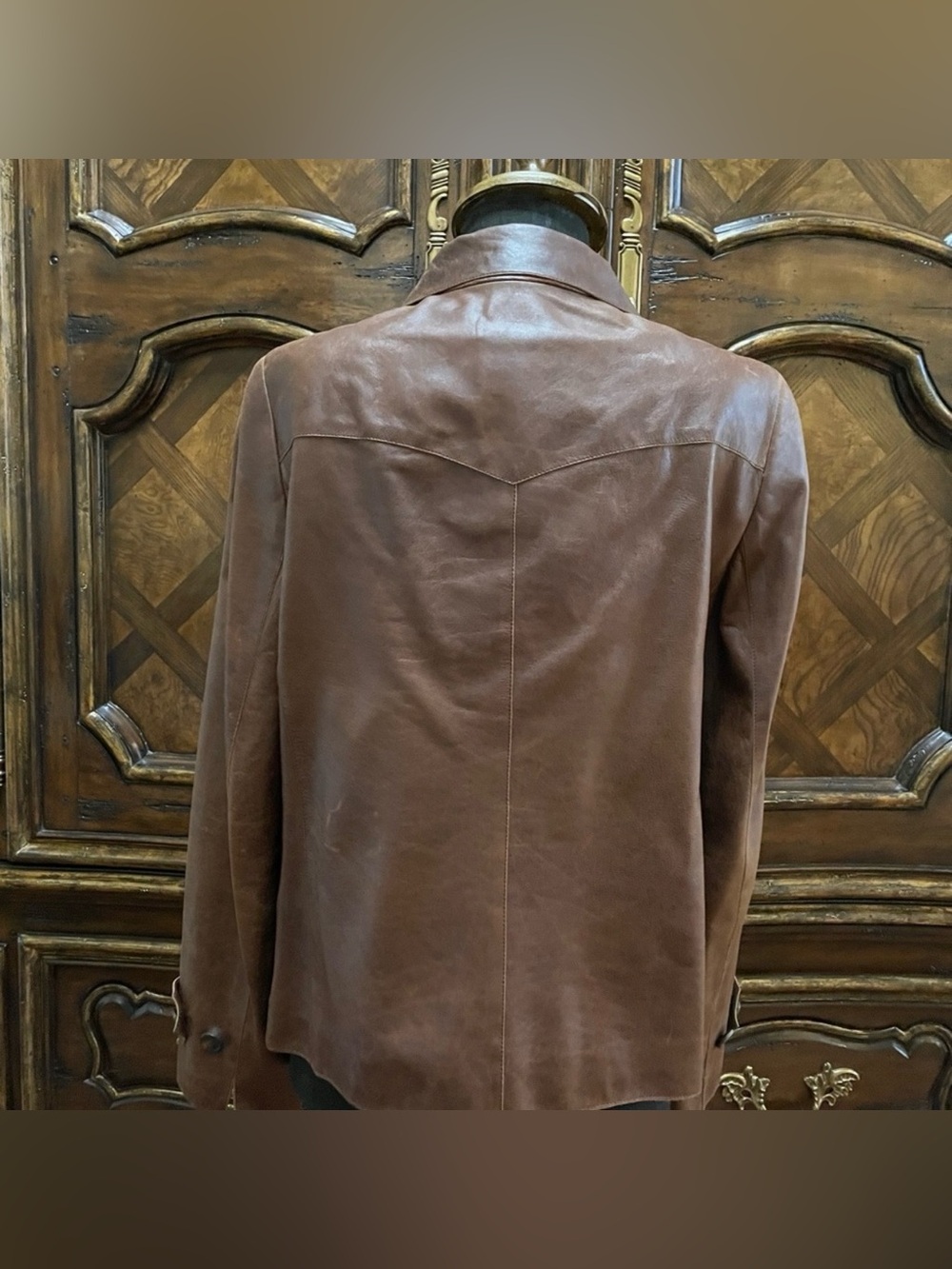 Akris Punto Brown Lamb Leather Jacket - Picture 4 of 7